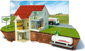Процесс газоснабжения жилого дома