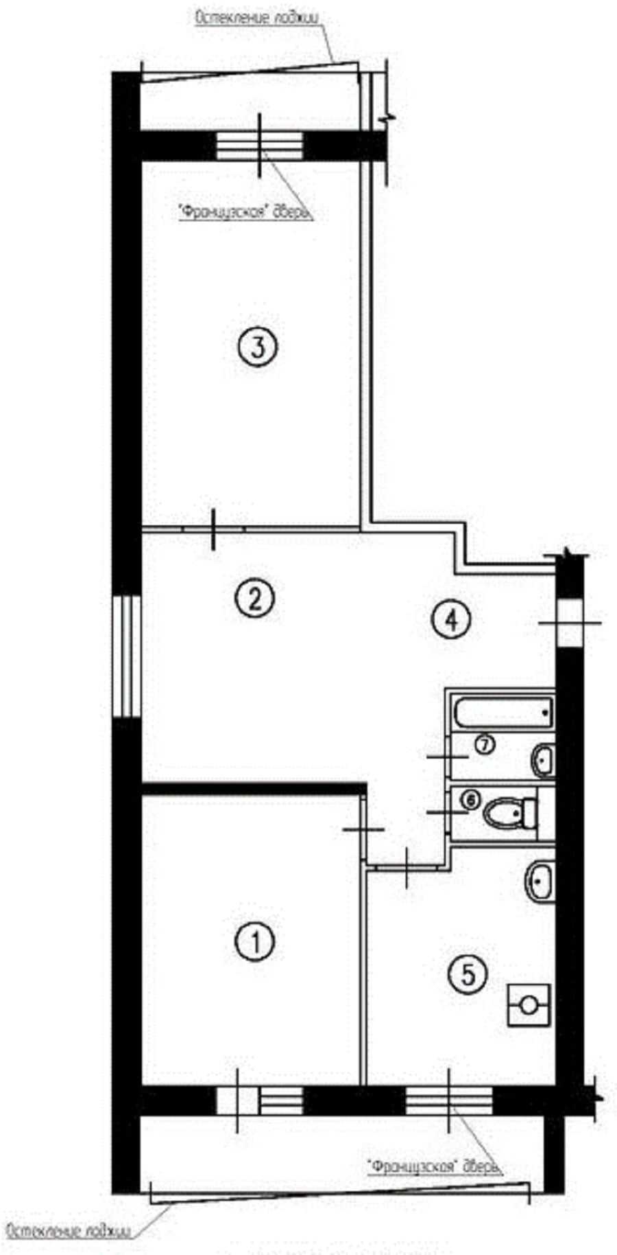 И 209А перепланировка трешки объединение части жилой комнаты с коридором