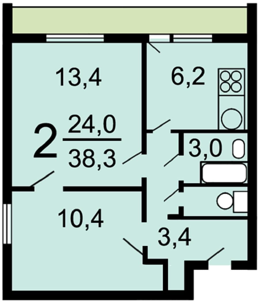 И 209А планировка двухкомнатной квартиры со смежно-изолированными комнатами